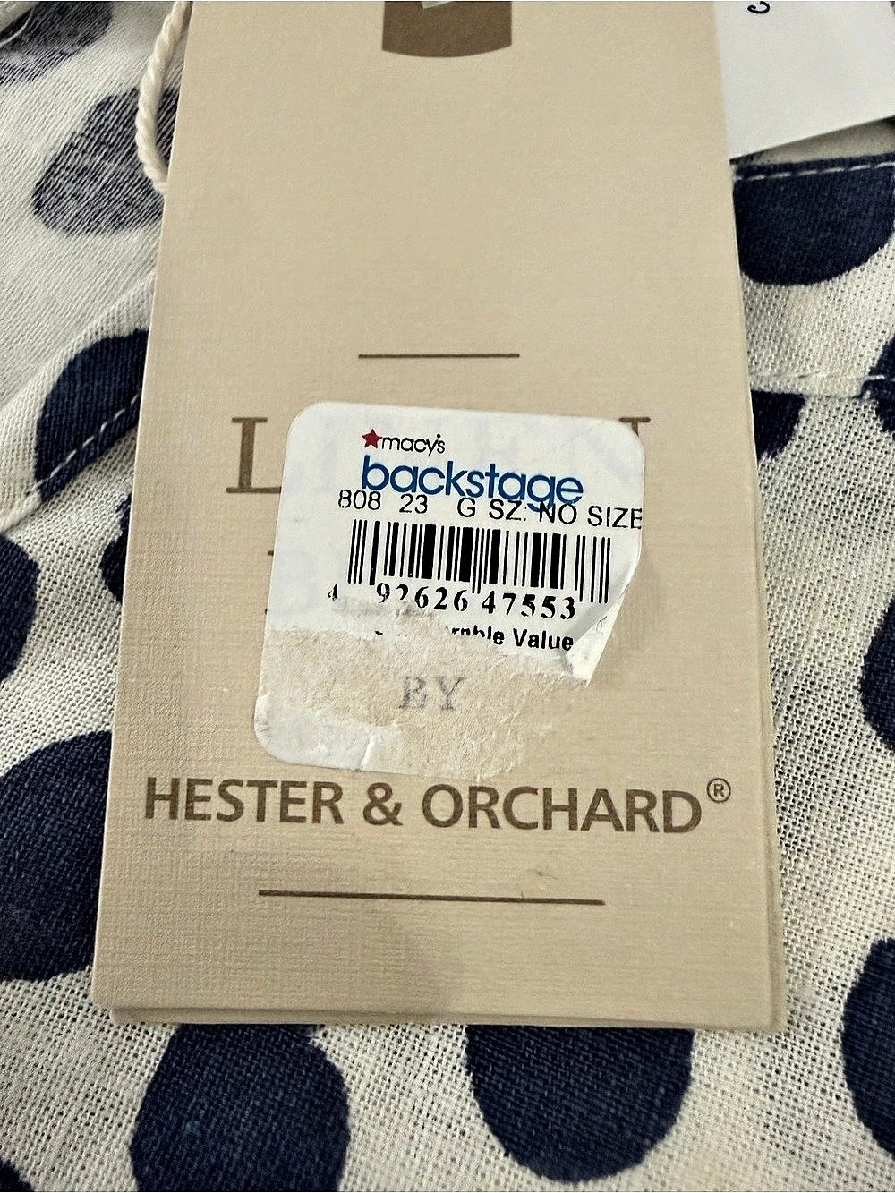 Hester & Orchard Polka Dot Linen Blend Blouse in White & Blue Size Large NWT - Picture 11 of 11